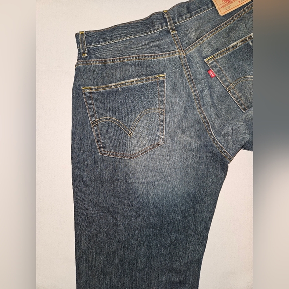 Levi's Blue Straight Denim with Natural Fading - Picture 8 of 11